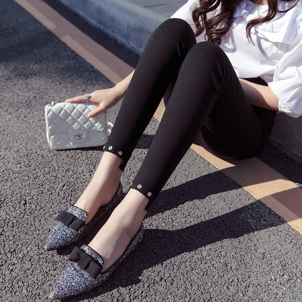 Leggings de dama de zi cu zi in negru in diferite modele