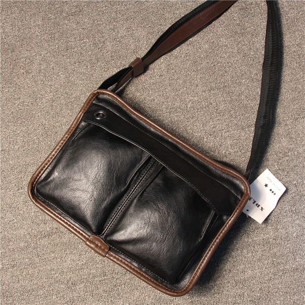 Geantă bărbătească mică, stilată, din piele ecologică, cu curea reglabilă