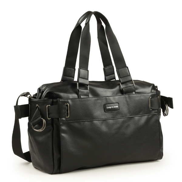 Ανδρική τσάντα σε δύο χρώματα με μεταλλικά στοιχεία