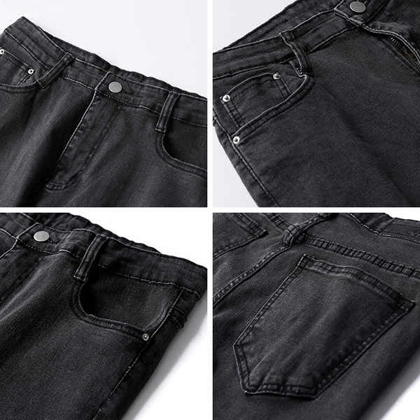 Blugi subțiri de bărbați simpli, eleganti, cu buzunare închise la culoare