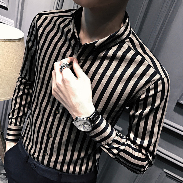 Stílusos férfi csíkos ing két színben