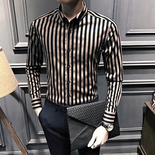 Stílusos férfi csíkos ing két színben