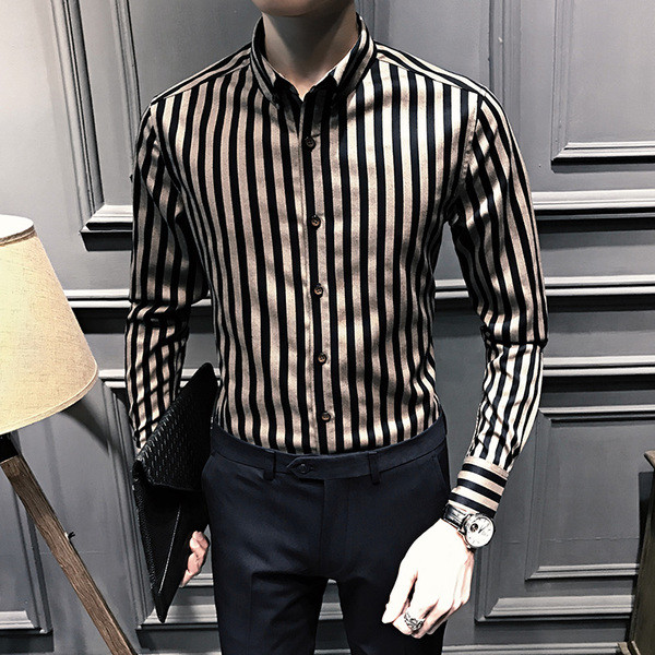 Stílusos férfi csíkos ing két színben