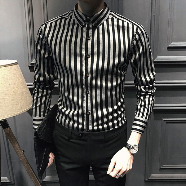 Stílusos férfi csíkos ing két színben