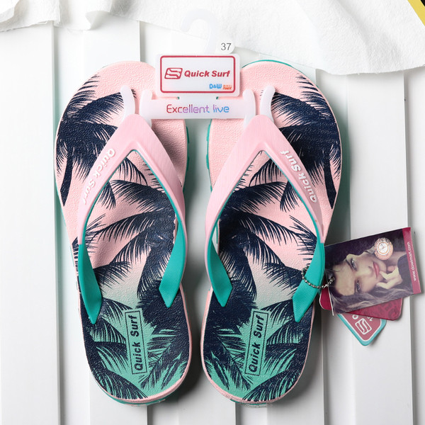 Papuci de dama cu talpa plate si motive florale