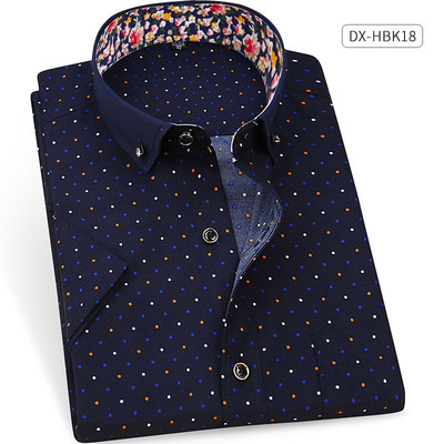 Cămașă pentru bărbați cu mâneci scurte și motive florale