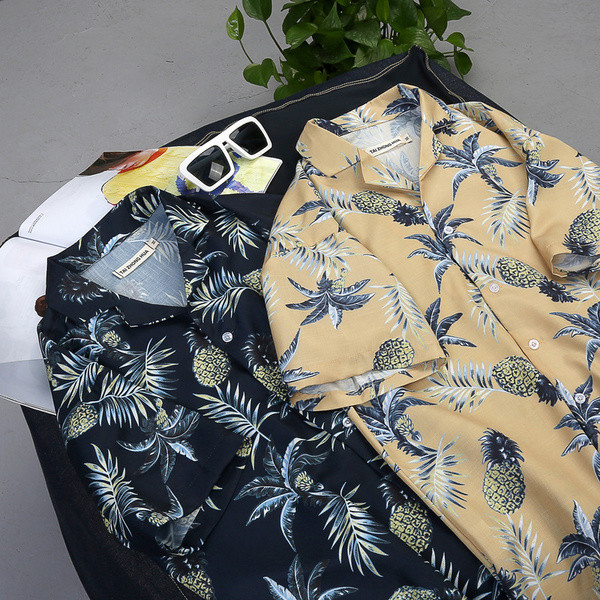 Cămașă de vară pentru bărbați cu motive florale