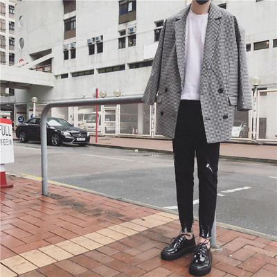 Férfi sportos-elegáns ceruzafarmer két színben foltokkal