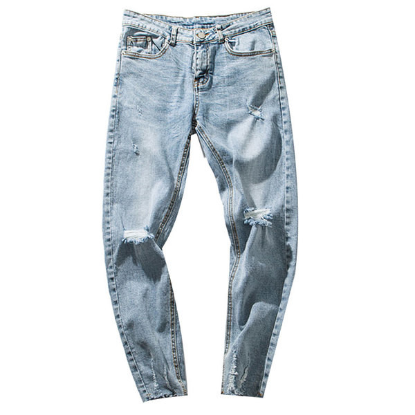 Férfi sportos-elegáns ceruzafarmer két színben foltokkal