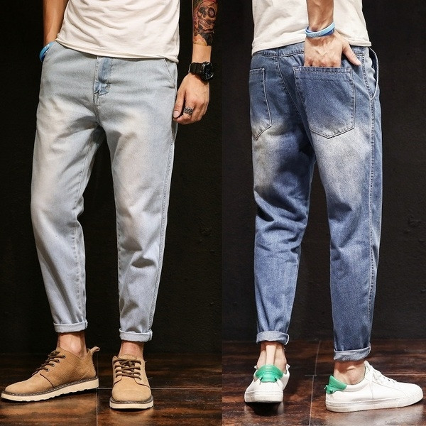 Sima, szabad fazonú férfi farmer, mély zsebekkel, két színben