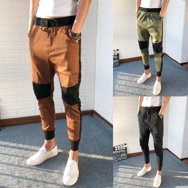 Férfi sport- és alkalmi nadrág színes nyomattal több színben