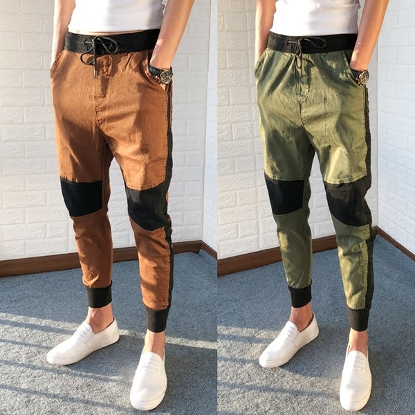 Férfi sport- és alkalmi nadrág színes nyomattal több színben