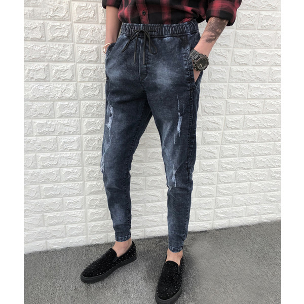 Blugi sport barbati la moda cu cravate si buzunare adanci in mai multe modele