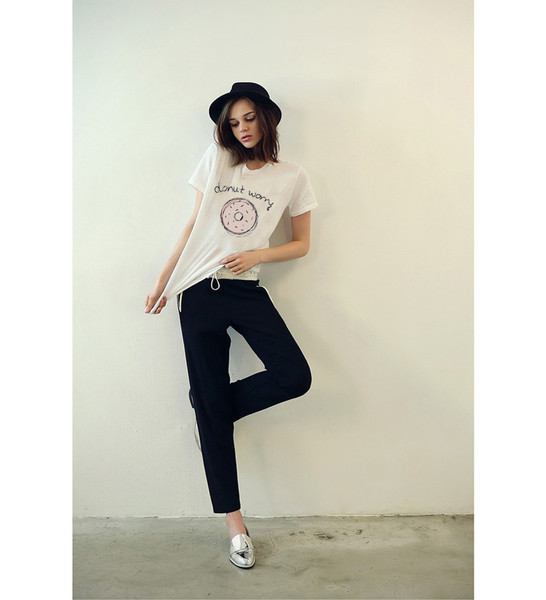 Bluza de dama de ultimă generație cu mâneci scurte, imprimeu color, inscripție foarte amuzantă