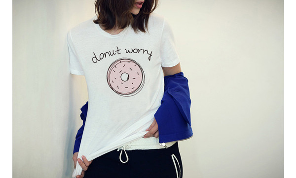 Bluza de dama de ultimă generație cu mâneci scurte, imprimeu color, inscripție foarte amuzantă