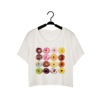 Γυναικεία μπλούζα με κοντό μανίκι και έγχρωμη εκτύπωση - πολλά σχέδια