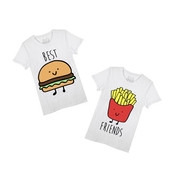 Bluza de dama cu maneca scurta, imprimeu colorat si guler in forma de O - 2 modele