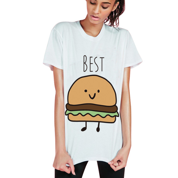 Bluza de dama cu maneca scurta, imprimeu colorat si guler in forma de O - 2 modele