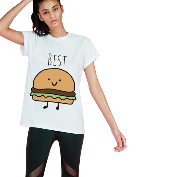 Bluza de dama cu maneca scurta, imprimeu colorat si guler in forma de O - 2 modele