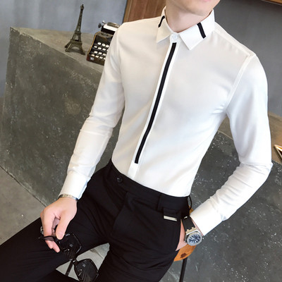 Cămașă elegantă pentru bărbați, cu mâneci lungi, în mai multe modele