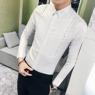 Cămașă elegantă pentru bărbați, cu mâneci lungi, în mai multe modele