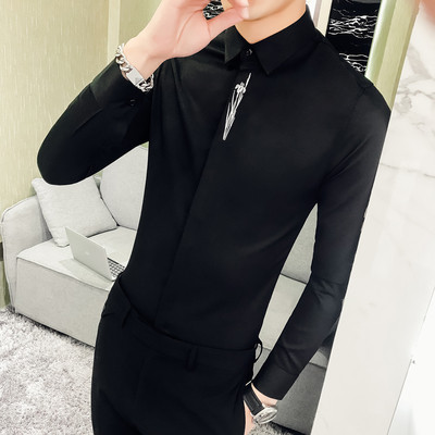 Cămașă elegantă pentru bărbați, cu mâneci lungi, în mai multe modele