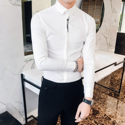 Cămașă elegantă pentru bărbați, cu mâneci lungi, în mai multe modele