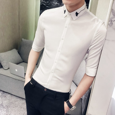 Cămașă elegantă pentru bărbați, cu mâneci lungi, în mai multe modele