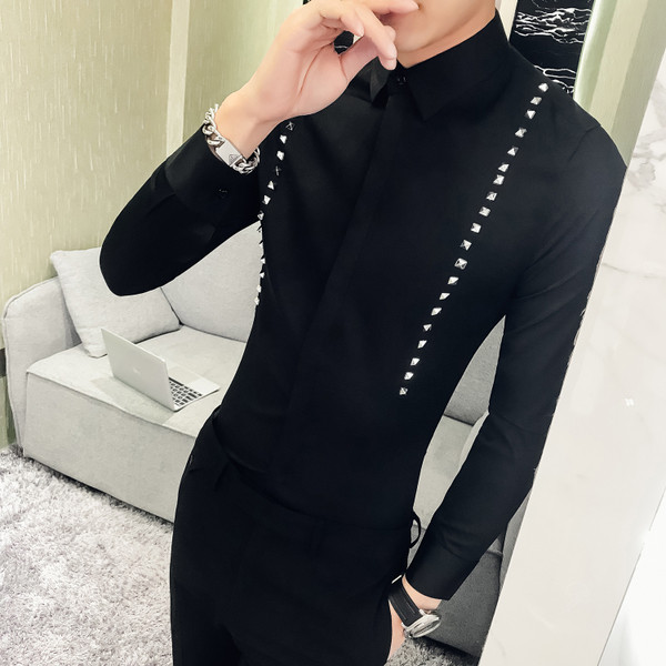 Cămașă elegantă pentru bărbați, cu mâneci lungi, în mai multe modele