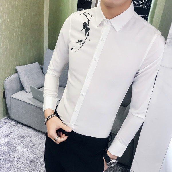 Cămașă elegantă pentru bărbați, cu mâneci lungi, în mai multe modele