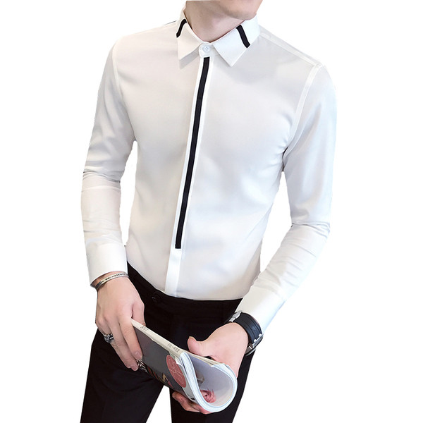 Cămașă elegantă pentru bărbați, cu mâneci lungi, în mai multe modele