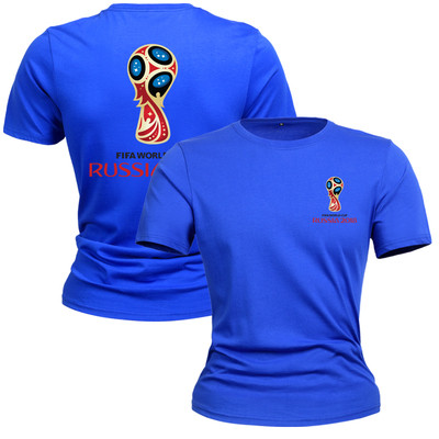 T-Shirts για το Παγκόσμιο Κύπελλο στη Ρωσία 2018 - καλοκαιρινά κοντά μανίκια, διαφορετικά σχέδια σε κίτρινο, κόκκινο, μπλε και π