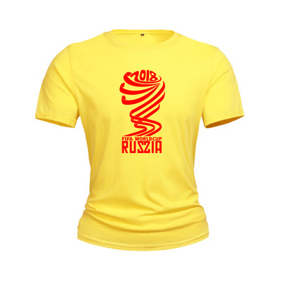 T-Shirts για το Παγκόσμιο Κύπελλο στη Ρωσία 2018 - καλοκαιρινά κοντά μανίκια, διαφορετικά σχέδια σε κίτρινο, κόκκινο, μπλε και π