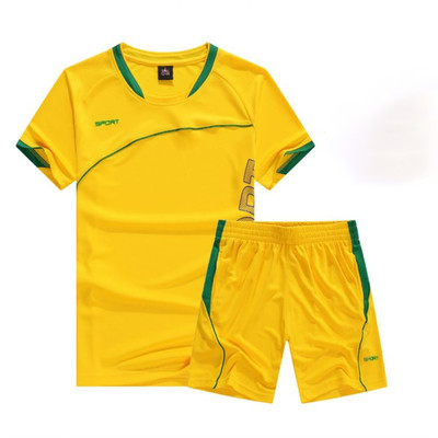 Set sport pentru bărbați respirabil zilnic din două părți + tricou + pantaloni scurți cu margini colorate în mai multe culori