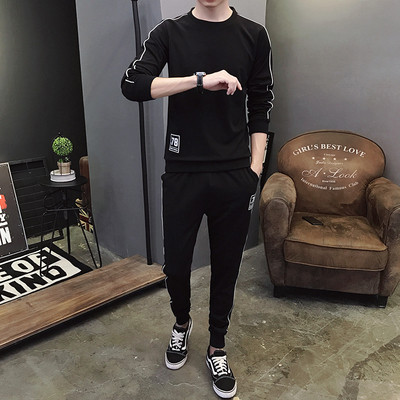 Αθλητικό σπορ ανδρικό σετ με μίνι εκτύπωση και έγχρωμο περίγραμμα σε διάφορα χρώματα