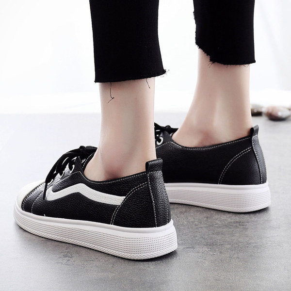 Pantofi casual dama in doua modele - alb-negru, material piele ecologica