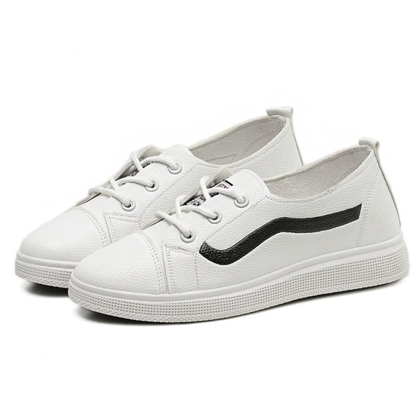 Pantofi casual dama in doua modele - alb-negru, material piele ecologica