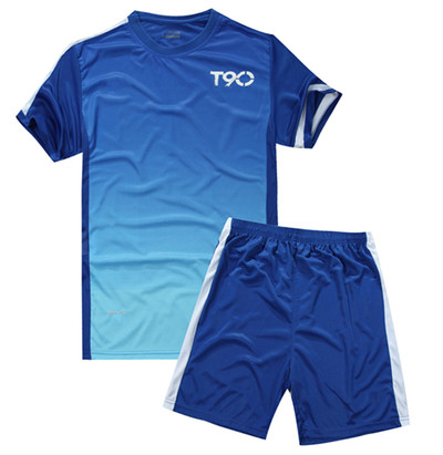 Спортен мъжки комплект от две части-тениска+къси шорти с преливащи цветове в няколко цвята