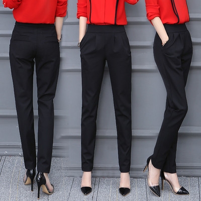 Елегантен прав дамски панталон в черен цвят