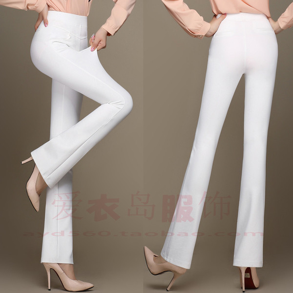 Дамски стилен еластичен панталон в различни цветове