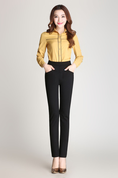 Γυναικεία κομψά ψηλά παντελόνια  με ψηλή μέσης κατάλληλα για τη καθημερινή ζωή σε διαφορετικά χρώματα