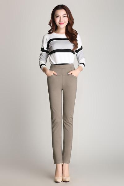 Γυναικεία κομψά ψηλά παντελόνια  με ψηλή μέσης κατάλληλα για τη καθημερινή ζωή σε διαφορετικά χρώματα