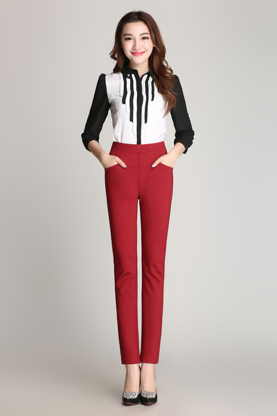 Γυναικεία κομψά ψηλά παντελόνια  με ψηλή μέσης κατάλληλα για τη καθημερινή ζωή σε διαφορετικά χρώματα