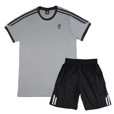 Мъжки летен спортен екип от две части-тениска-къси шорти с мини щампа в няколко цвята