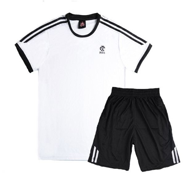 Мъжки летен спортен екип от две части-тениска-къси шорти с мини щампа в няколко цвята