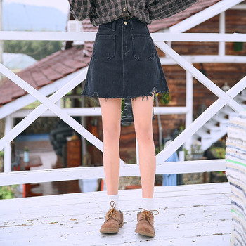 Γυναικείες φούστες με μπροστινές και πίσω τσέπες σε δύο χρώματα