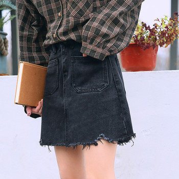 Γυναικείες φούστες με μπροστινές και πίσω τσέπες σε δύο χρώματα