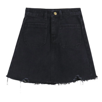 Γυναικείες φούστες με μπροστινές και πίσω τσέπες σε δύο χρώματα