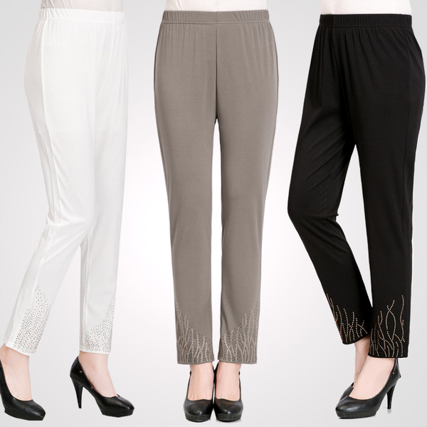 Pantaloni slim dama model lat in mai multe culori cu pietre decorative