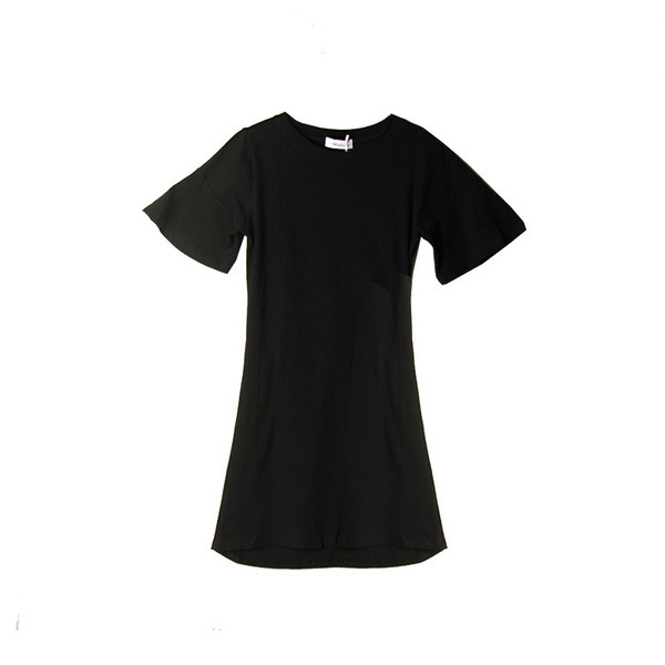 Ανοιξιάτικο-καλοκαιρινό κοντό φόρεμα με ενδιαφέρουσα ανοικτή πλάτη και φαρδιά μανίκια